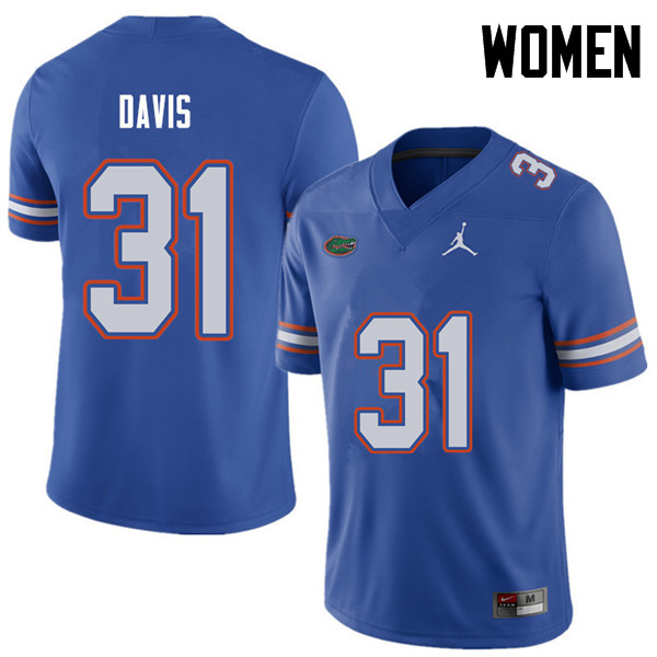 Jordan Brand Women #31 Shawn Davis Florida Gators College Football Jerseys Sale-Royal